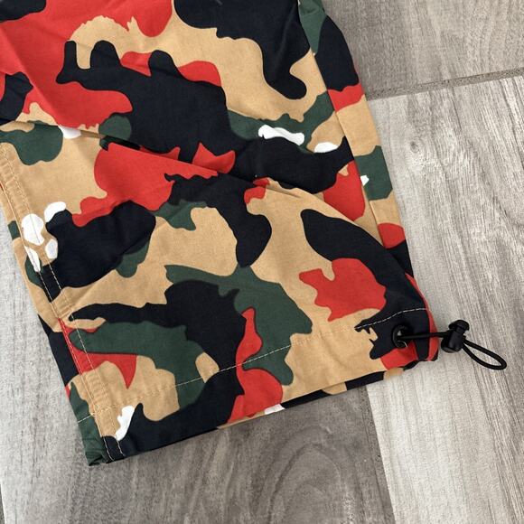 Air JORDAN Flight Heritage Tan Red Green Black Camo Cargo Pocket Pant Men Sz M - Picture 2 of 12